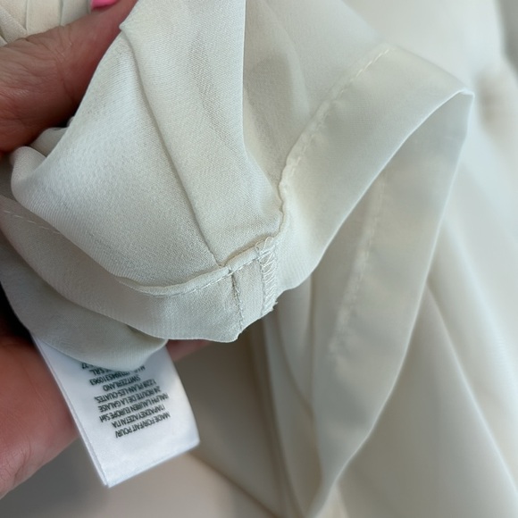 Lauren Ralph Lauren cream elegant shift cocktail mini dress ruffled side size 10 - Picture 11 of 17